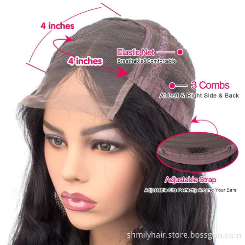 Wholesale Price Virgin Cuticle Aligned Hair Pre Plucked Human Hair Lace Wig With Black Women Raw Brazilian Hair Lace Closure Wig